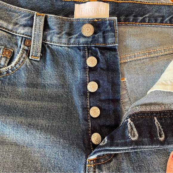 Anthropologie Boyish Monty high rise button fly denim shorts Miss Julie size 27 - Picture 6 of 11